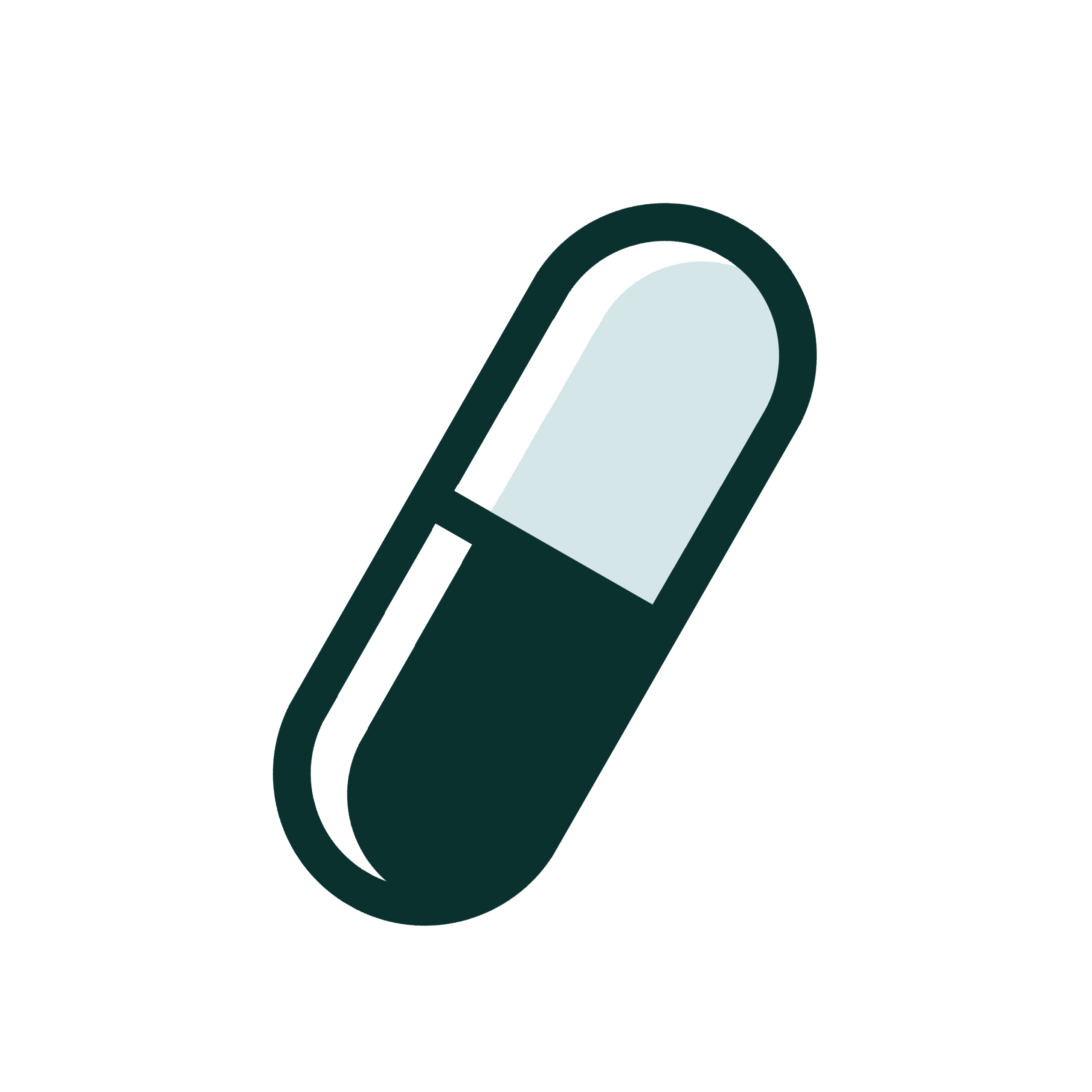 Illustration of pill in blue and green.